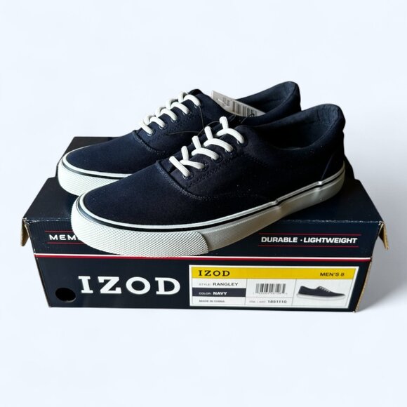 Izod Rangley Men's Lace Up Casual Canvas shoe Memory Foam Navy size 8 - Picture 4 of 8